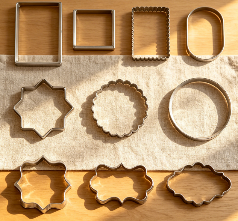Multi-Style Bordered Nameplate Fondant Cookie Shaping Molds